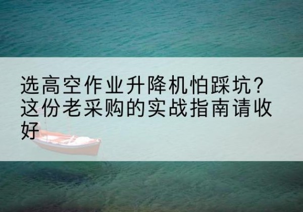 鄠邑高空作业升降机厂家推荐-选高空作业升降机怕踩坑？这份老采购的实战指南请收好