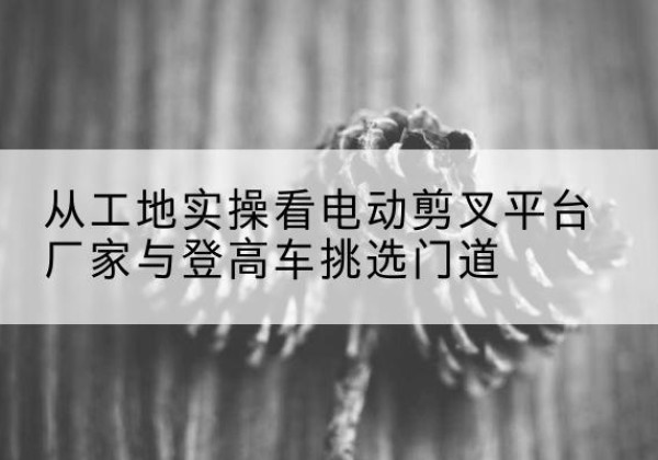 鄠邑电动剪叉升降平台厂家-从工地实操看电动剪叉平台厂家与登高车挑选门道